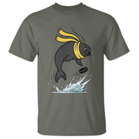Funny Seal Playing Ice Hockey T Shirt Winter Sports Gift - Wonder Print Shop