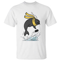 Funny Seal Playing Ice Hockey T Shirt Winter Sports Gift - Wonder Print Shop
