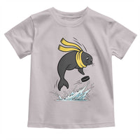 Funny Seal Playing Ice Hockey Toddler T Shirt Winter Sports Gift - Wonder Print Shop