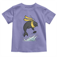 Funny Seal Playing Ice Hockey Toddler T Shirt Winter Sports Gift - Wonder Print Shop