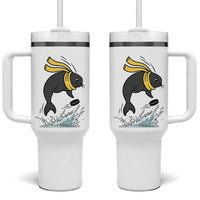 Funny Seal Playing Ice Hockey Tumbler With Handle Winter Sports Gift - Wonder Print Shop