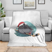 Snowy Seal Ice Hockey Lover Throw Blanket Funny Christmas Gift - Wonder Print Shop