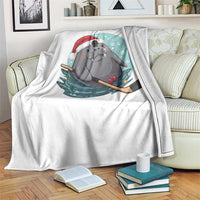 Snowy Seal Ice Hockey Lover Throw Blanket Funny Christmas Gift - Wonder Print Shop