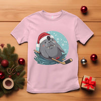 Snowy Seal Ice Hockey Lover T Shirt Funny Christmas Gift - Wonder Print Shop