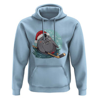 Snowy Seal Ice Hockey Lover Hoodie Funny Christmas Gift - Wonder Print Shop