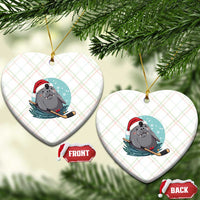 Snowy Seal Ice Hockey Lover Ceramic Ornament Funny Christmas Gift - Wonder Print Shop