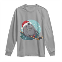 Snowy Seal Ice Hockey Lover Long Sleeve Shirt Funny Christmas Gift - Wonder Print Shop