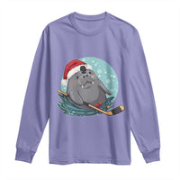 Snowy Seal Ice Hockey Lover Long Sleeve Shirt Funny Christmas Gift - Wonder Print Shop