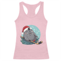 Snowy Seal Ice Hockey Lover Racerback Tank Top Funny Christmas Gift - Wonder Print Shop