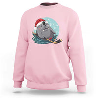 Snowy Seal Ice Hockey Lover Sweatshirt Funny Christmas Gift - Wonder Print Shop
