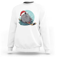 Snowy Seal Ice Hockey Lover Sweatshirt Funny Christmas Gift - Wonder Print Shop