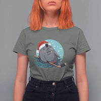 Snowy Seal Ice Hockey Lover T Shirt For Women Funny Christmas Gift - Wonder Print Shop