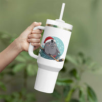 Snowy Seal Ice Hockey Lover Tumbler With Handle Funny Christmas Gift - Wonder Print Shop