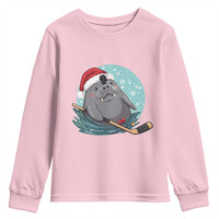 Snowy Seal Ice Hockey Lover Youth Sweatshirt Funny Christmas Gift - Wonder Print Shop