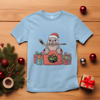Santa Seal Playing Ice Hockey T Shirt Funny Christmas Gift - Wonder Print Shop