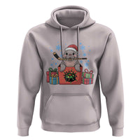 Santa Seal Playing Ice Hockey Hoodie Funny Christmas Gift - Wonder Print Shop