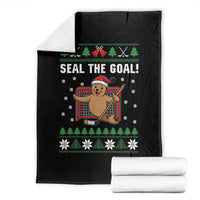 Funny Seal The Goal Throw Blanket Goalie Ice Hockey Player Gift - Wonder Print Shop