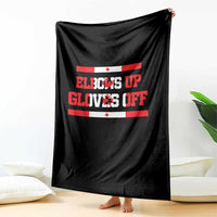 Elbows Up Gloves Off Throw Blanket Canadian Ice Hockey Lover Gift - Wonder Print Shop
