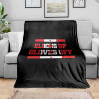 Elbows Up Gloves Off Throw Blanket Canadian Ice Hockey Lover Gift - Wonder Print Shop