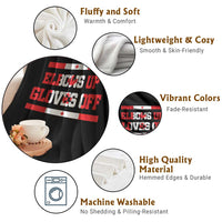 Elbows Up Gloves Off Throw Blanket Canadian Ice Hockey Lover Gift - Wonder Print Shop