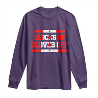 Elbows Up Gloves Off Long Sleeve Shirt Canadian Ice Hockey Lover Gift - Wonder Print Shop