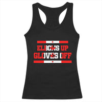 Elbows Up Gloves Off Racerback Tank Top Canadian Ice Hockey Lover Gift - Wonder Print Shop