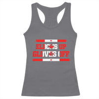 Elbows Up Gloves Off Racerback Tank Top Canadian Ice Hockey Lover Gift - Wonder Print Shop