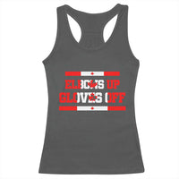 Elbows Up Gloves Off Racerback Tank Top Canadian Ice Hockey Lover Gift - Wonder Print Shop