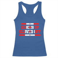 Elbows Up Gloves Off Racerback Tank Top Canadian Ice Hockey Lover Gift - Wonder Print Shop