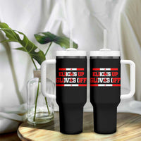 Elbows Up Gloves Off Tumbler With Handle Canadian Ice Hockey Lover Gift - Wonder Print Shop