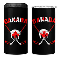 Canada Hockey Fan Ice Hockey Gear Red White Gift 4 in 1 Can Cooler Tumbler - Wonder Print Shop