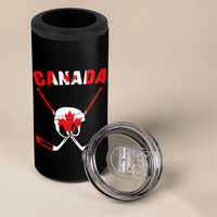 Canada Hockey Fan Ice Hockey Gear Red White Gift 4 in 1 Can Cooler Tumbler - Wonder Print Shop