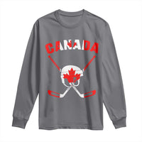Canada Hockey Fan Ice Hockey Gear Red White Gift Long Sleeve Shirt - Wonder Print Shop