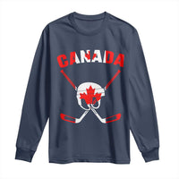 Canada Hockey Fan Ice Hockey Gear Red White Gift Long Sleeve Shirt - Wonder Print Shop