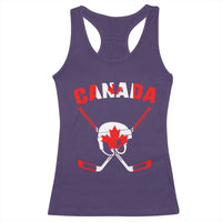 Canada Hockey Fan Ice Hockey Gear Red White Gift Racerback Tank Top - Wonder Print Shop