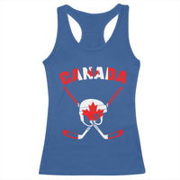 Canada Hockey Fan Ice Hockey Gear Red White Gift Racerback Tank Top - Wonder Print Shop