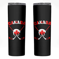 Canada Hockey Fan Ice Hockey Gear Red White Gift Skinny Tumbler - Wonder Print Shop