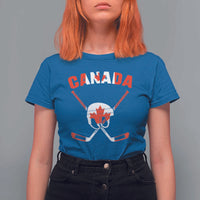 Canada Hockey Fan Ice Hockey Gear Red White Gift T Shirt For Women - Wonder Print Shop