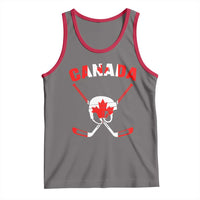 Canada Hockey Fan Ice Hockey Gear Red White Gift Tank Top - Wonder Print Shop