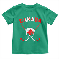 Canada Hockey Fan Ice Hockey Gear Red White Gift Toddler T Shirt - Wonder Print Shop