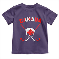 Canada Hockey Fan Ice Hockey Gear Red White Gift Toddler T Shirt - Wonder Print Shop