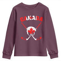Canada Hockey Fan Ice Hockey Gear Red White Gift Youth Sweatshirt - Wonder Print Shop