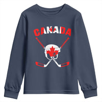 Canada Hockey Fan Ice Hockey Gear Red White Gift Youth Sweatshirt - Wonder Print Shop