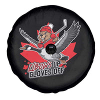 Elbows Up Gloves Off Spare Tire Cover Canadian Ice Hockey Beaver Gift - Wonder Print Shop