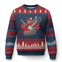 Elbows Up Gloves Off Ugly Christmas Sweater Canadian Ice Hockey Beaver Gift - Wonder Print Shop