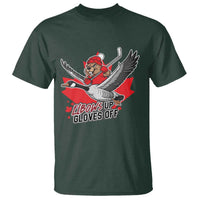 Elbows Up Gloves Off T Shirt Canadian Ice Hockey Beaver Gift - Wonder Print Shop
