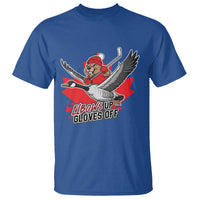 Elbows Up Gloves Off T Shirt Canadian Ice Hockey Beaver Gift - Wonder Print Shop