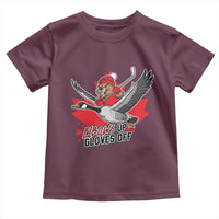 Elbows Up Gloves Off Toddler T Shirt Canadian Ice Hockey Beaver Gift - Wonder Print Shop