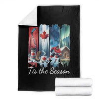 Christmas Canada Ice Hockey Lover Throw Blanket Tis The Season - Wonder Print Shop