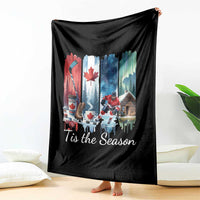 Christmas Canada Ice Hockey Lover Throw Blanket Tis The Season - Wonder Print Shop